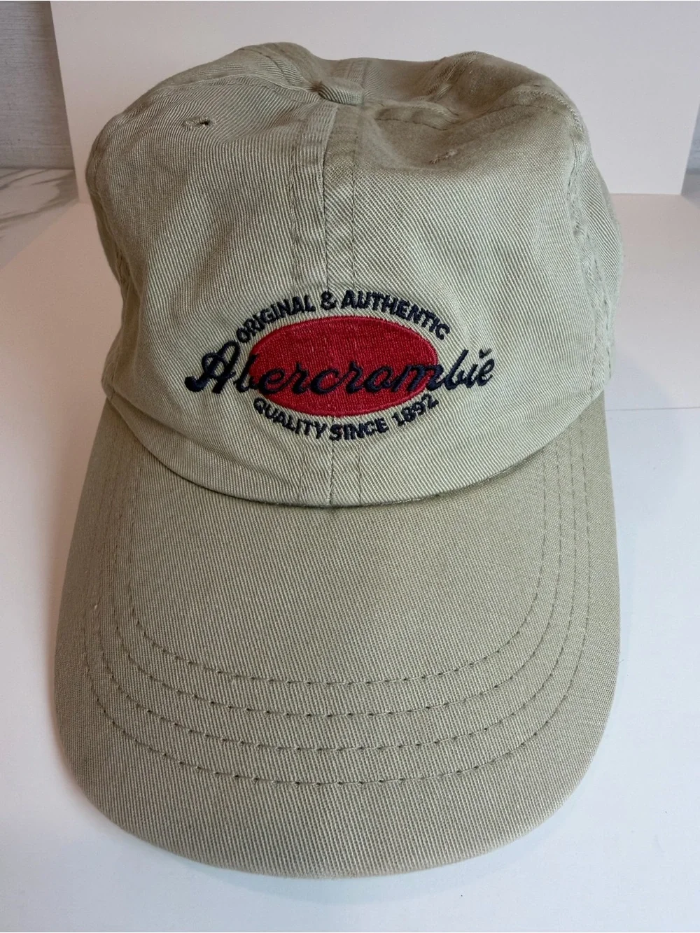 Vintage Abercrombie & Fitch A&F Hat Made USA Leather Strapback Cotton